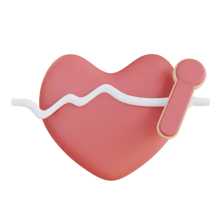 Ilustracao 3 D Verificacao De Batimentos Cardiacos 3D Icon