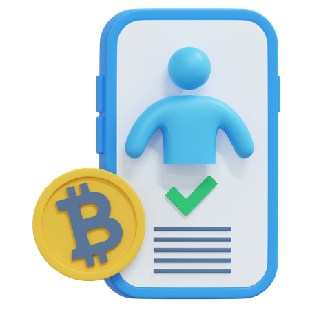 Verificación de bitcoins  3D Icon