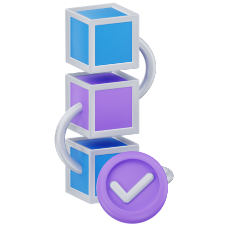 Verificación de cadena de bloques  3D Icon