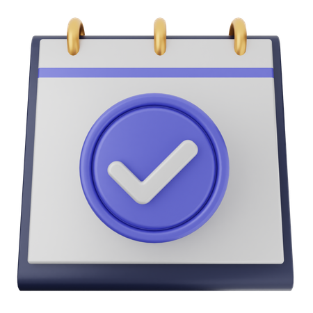Verificación de calendario  3D Icon