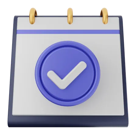 Verificación de calendario  3D Icon