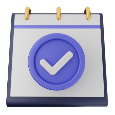 Verificación de calendario  3D Icon