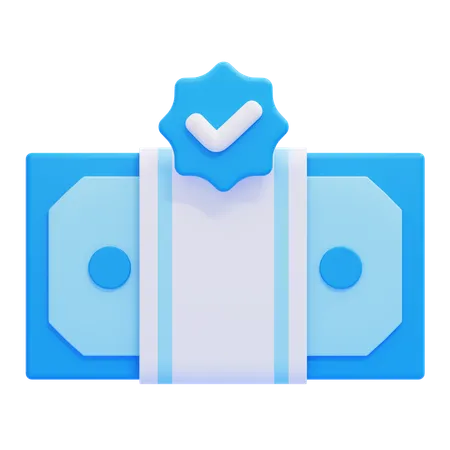 Dinheiro verificado  3D Icon