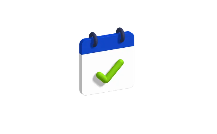 Verificar calendário  3D Icon