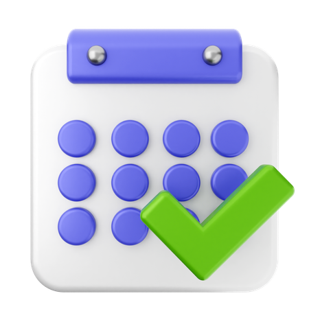 Verificar calendário  3D Icon