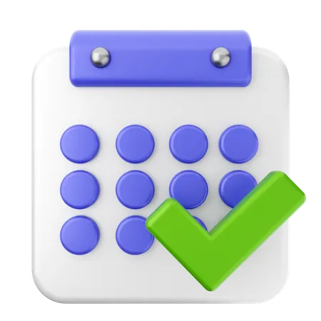 Verificar calendário  3D Icon