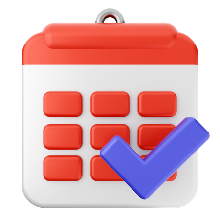 Verificar calendário  3D Icon