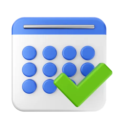 Verificar calendário  3D Icon