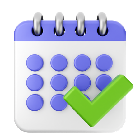 Verificar calendário  3D Icon