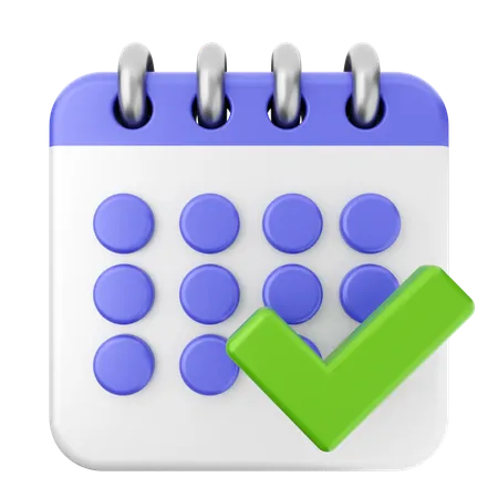 Verificar calendário  3D Icon