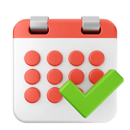 Verificar calendário  3D Icon