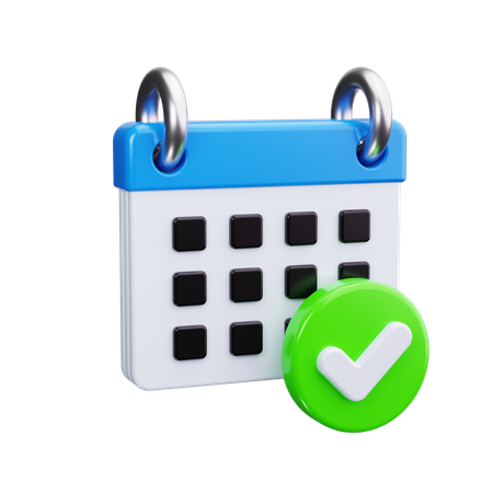 Verificar calendário 3D Icon