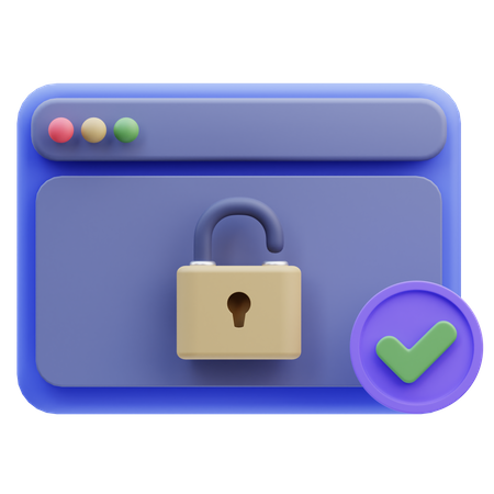 Verifique a segurança do site  3D Icon