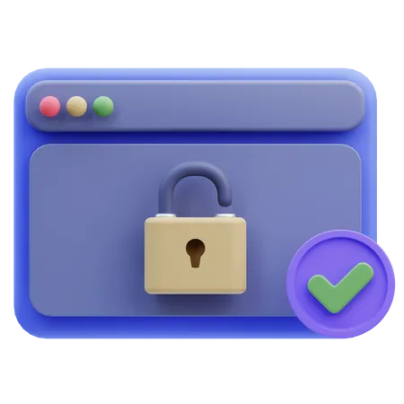 Verifique a segurança do site  3D Icon