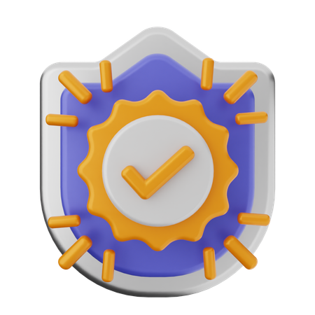 Bouclier de protection de vérification  3D Icon