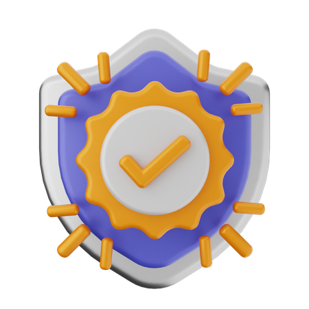 Bouclier de protection de vérification  3D Icon