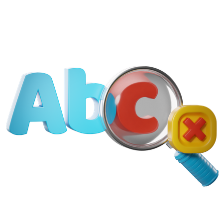 Vérification des erreurs de grammaire  3D Icon