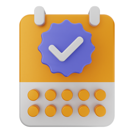 Vérification du calendrier  3D Icon