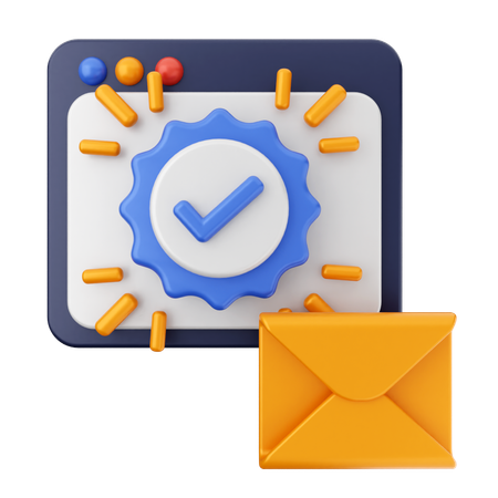 Verification Mail Message  3D Icon