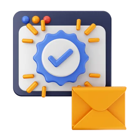 Verification Mail Message  3D Icon