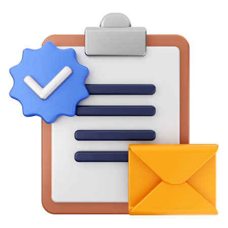 Verification Mail Message  3D Icon