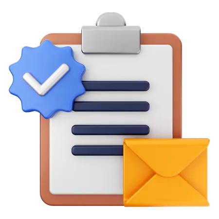 Verification Mail Message  3D Icon