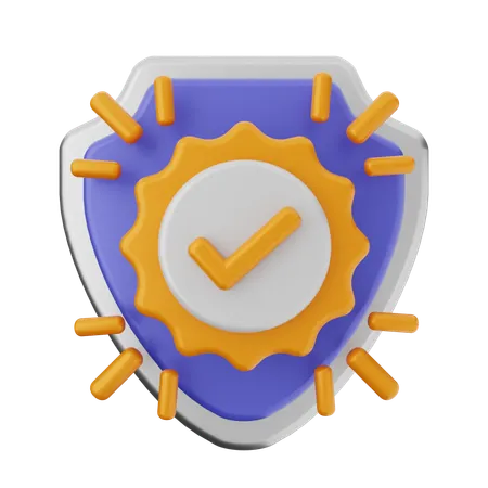 Verification Shield Protection  3D Icon