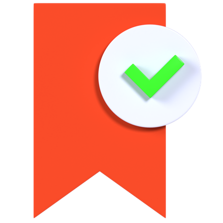 Verified Bookmark  3D Icon