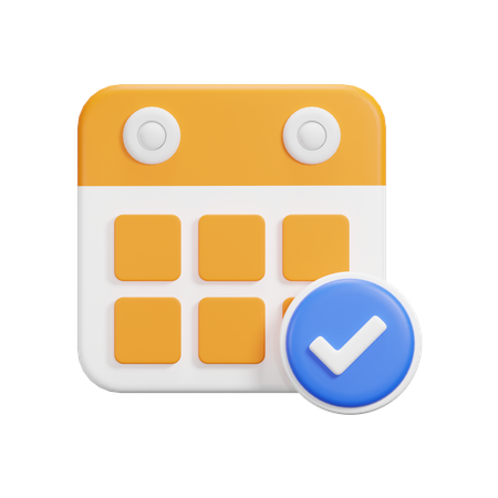 Verified Calendar  3D Icon