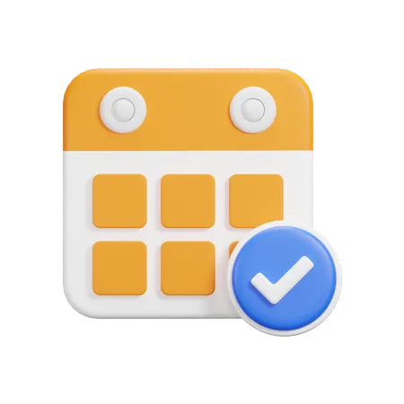 Verified Calendar  3D Icon