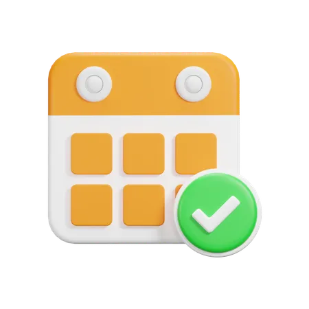 Verified Calendar  3D Icon