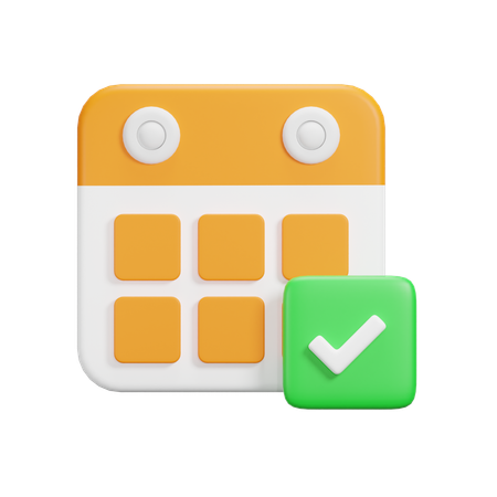 Verified Calendar  3D Icon