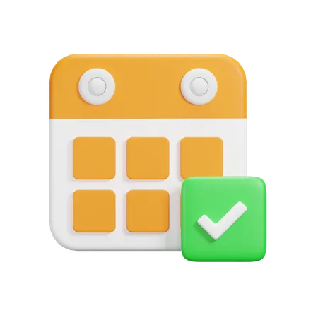 Verified Calendar  3D Icon