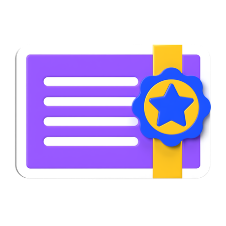 별표가 있는 검증된 카드  3D Icon