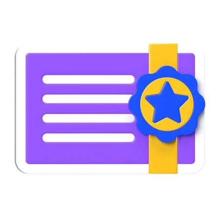 별표가 있는 검증된 카드  3D Icon