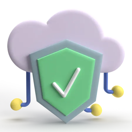 Verified Cloud  3D Icon