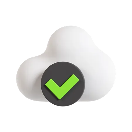 Verified Cloud 3D Icon