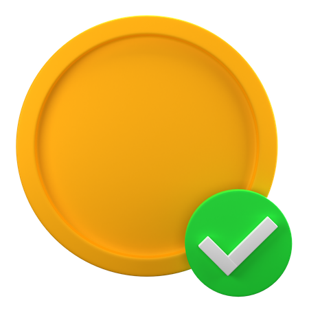 Verified Coin  3D Icon