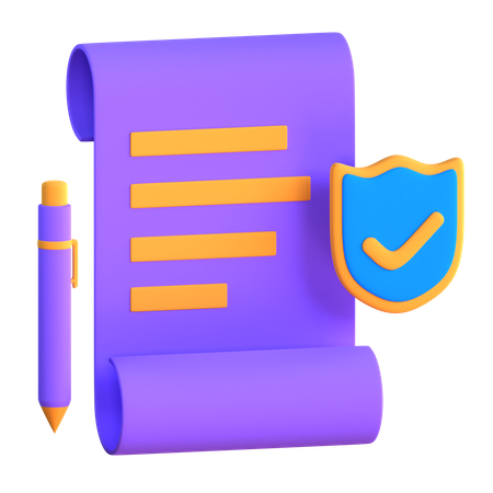Verified Contract 3D Icon