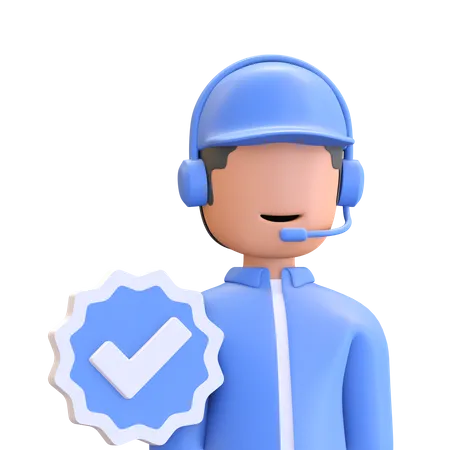 Verified customer service  3D Illustration