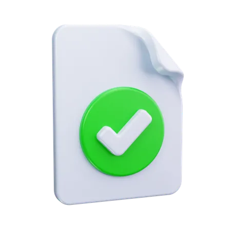 Verified Document  3D Icon