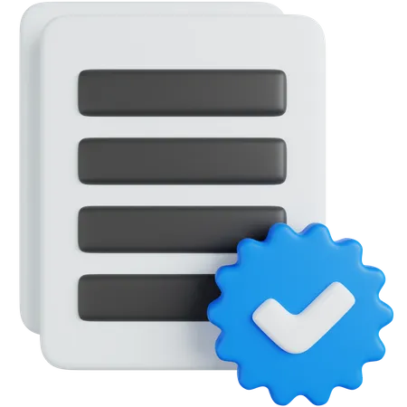 Verified Document  3D Icon