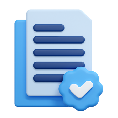 Verified document  3D Icon