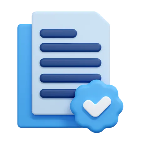 Verified document  3D Icon