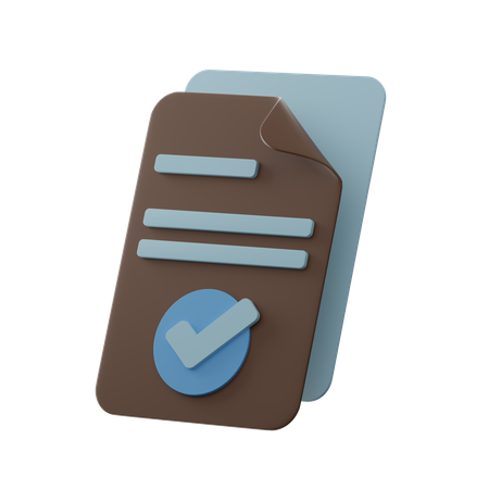 Verified Document  3D Icon