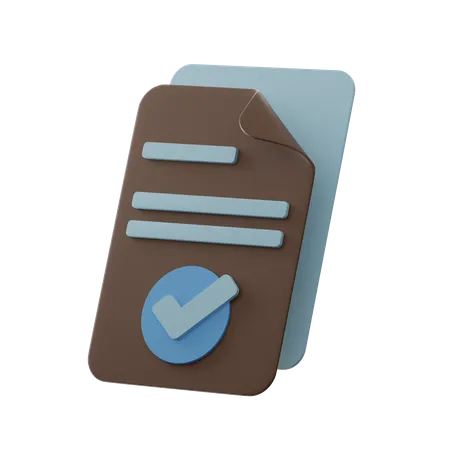 Verified Document  3D Icon