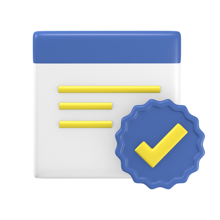 Verified Document  3D Icon