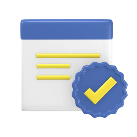 Verified Document  3D Icon