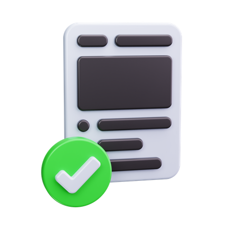 Verified document  3D Icon