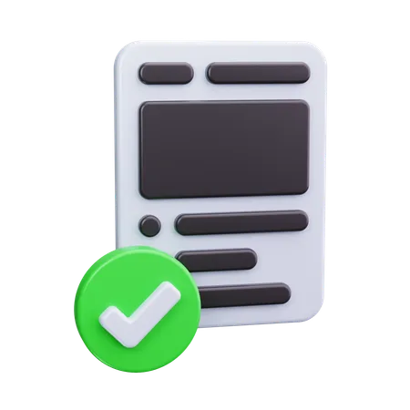 Verified document  3D Icon